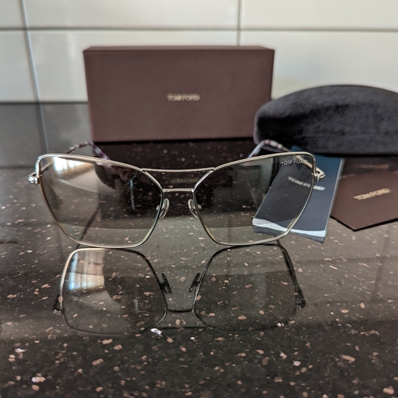 Tom Ford TF 738 Sye Sunglasses 16C Silver/silver Gradient Mirror Size 61 - Picture 8 of 13